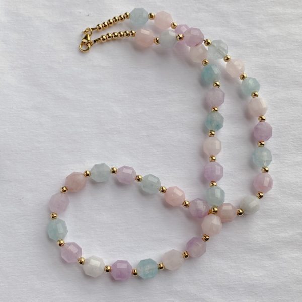 Multi Gem Gold Beaded Chocker Necklace - Image 3