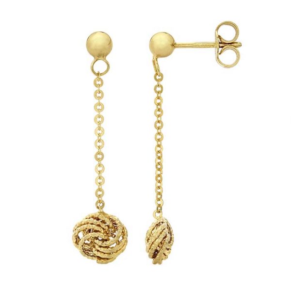 14K Gold 4-Strand Knot Post Earring - Image 2